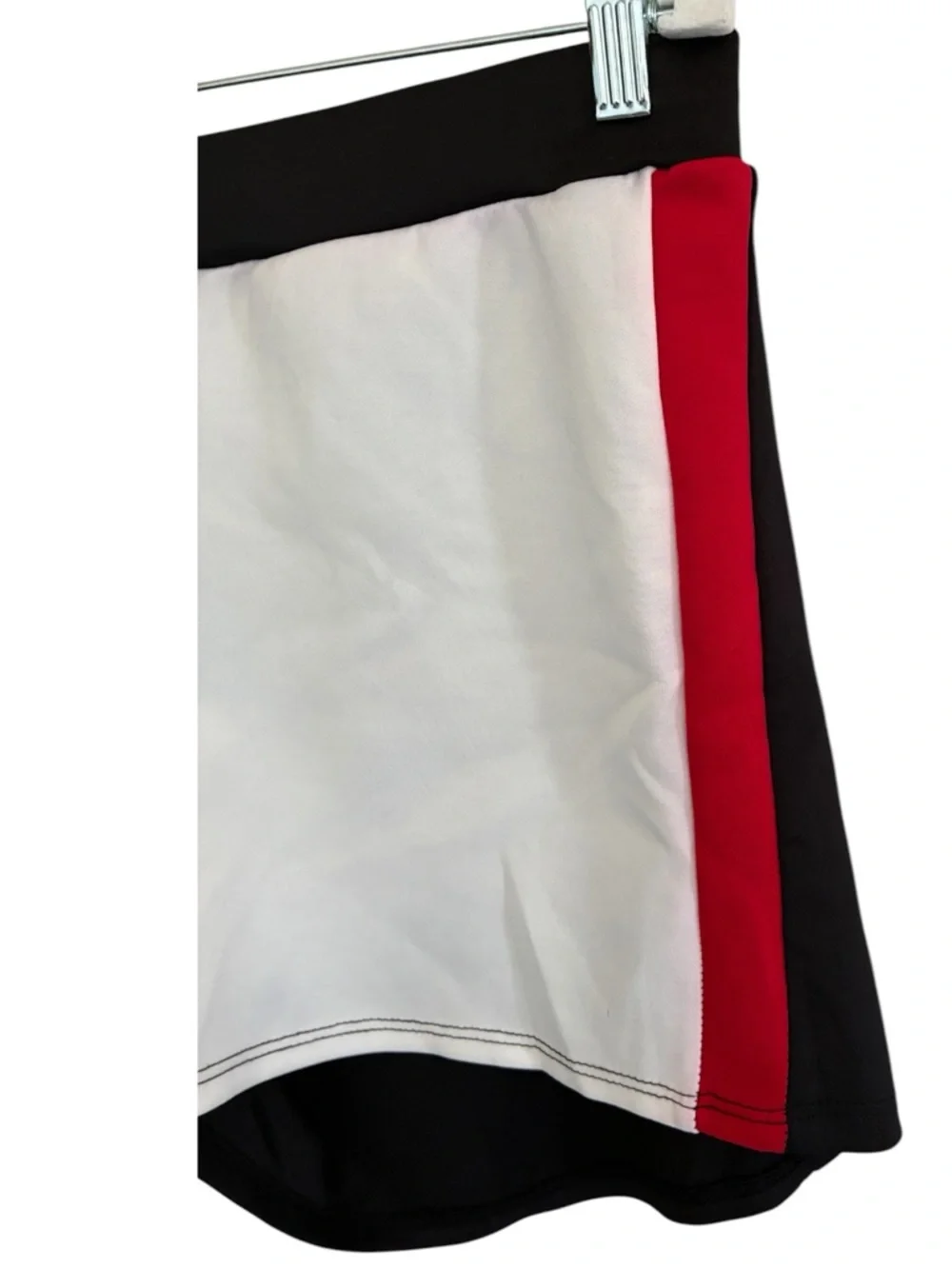 Ashely Stewart Athletic Colorblock Shorts - White with Black & Red Trim Size 1X